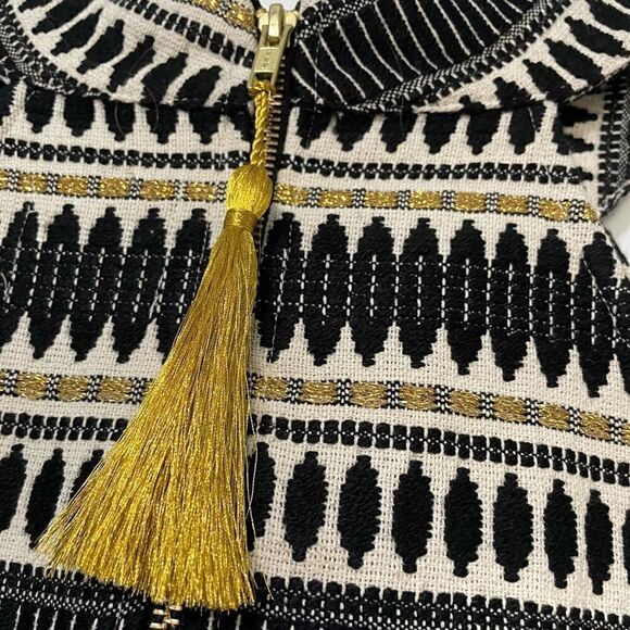 Judith March Jacquard High Neck Shift Dress in Black / Gold Sz Small - Picture 8 of 12